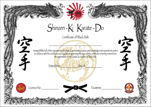 Black Belt Certificate
